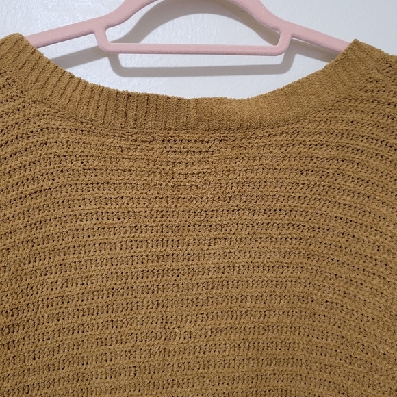 American Eagle Brown Tan Boho Cropped Ribbed Oversized Sweater Medium - Picture 7 of 11